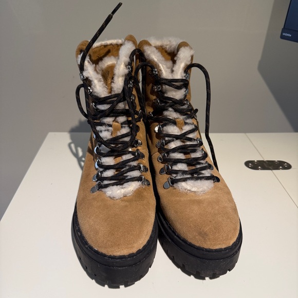 Marc Fisher LTD Lug Sole Brown Suede Boots - Picture 6 of 16